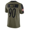 Pittsburgh Steelers Tröjor T.J. Watt 90 Nike 2021 Salute to Service - Herr